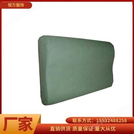 恒万服饰厂家 应急救灾 军绿色硬质棉枕头 户外拉练棉枕